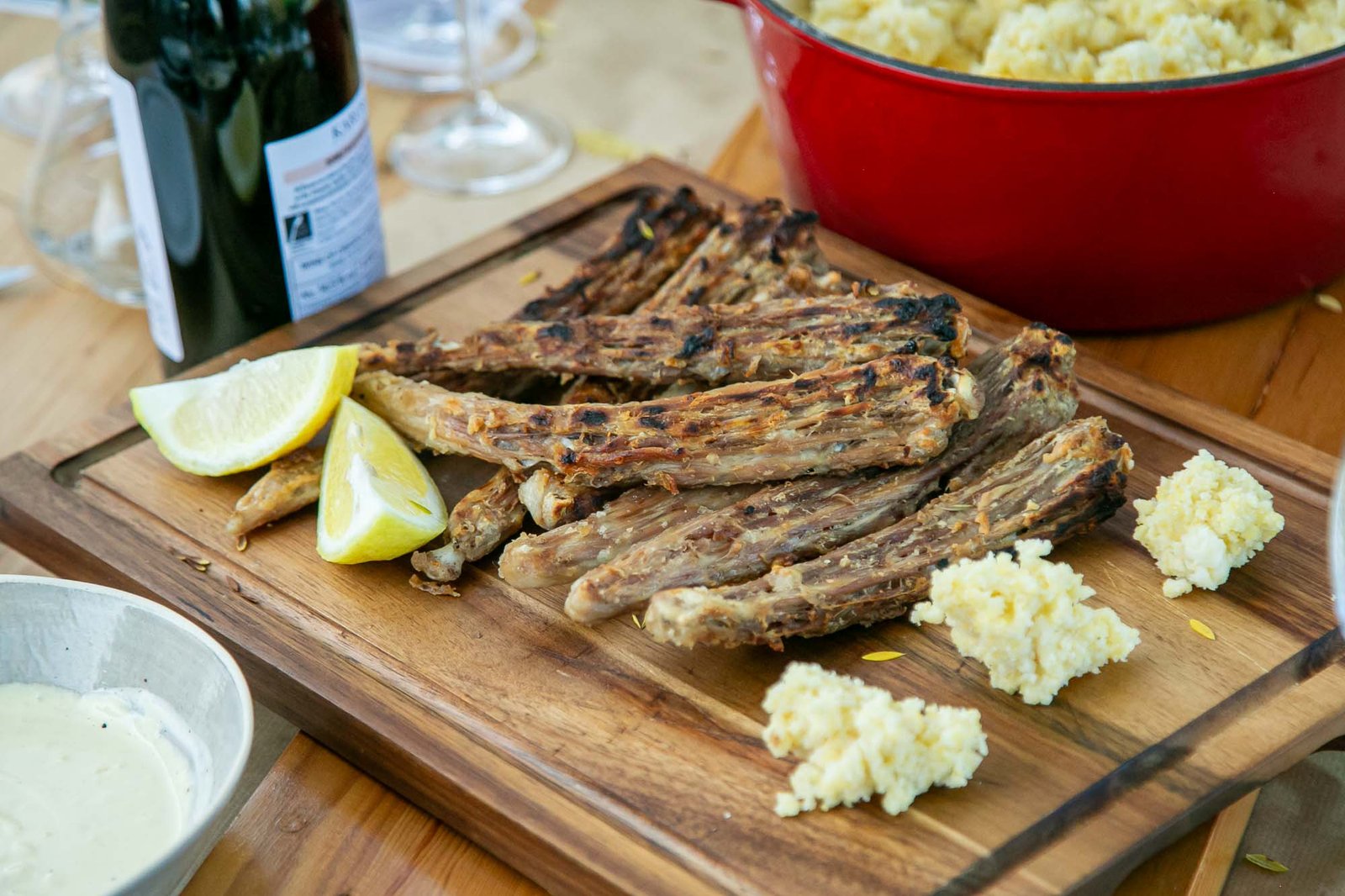 Karusa Accommodation 'Skaapstertjies' and pap. South Africa traditional food.